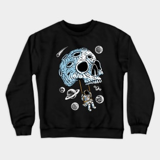 Playing swing skull planet Crewneck Sweatshirt